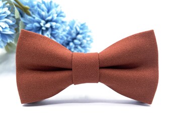 Brick Orange Bow Tie for Weddings Groom and Ring Bearer Perfect for Men, Baby, Boy, and Kids
