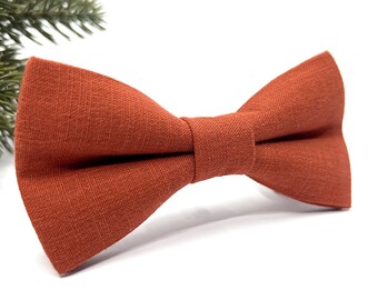 Burnt Orange Bow Tie for Weddings Groom and Ring Bearer Perfect for Men, Baby, Boy, and Kids
