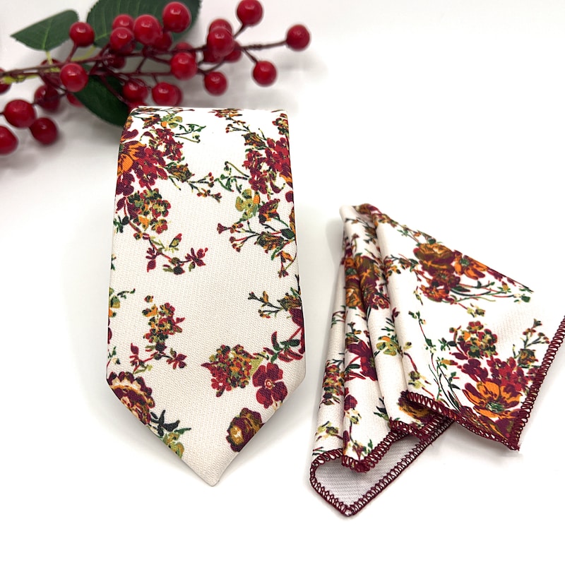 burgundy check tie