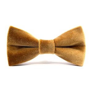 Gold Velvet Bow Tie: Baby, Toddler, Kid, Teen, Adult Sizes
