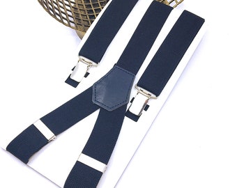 Navy Blue Suspenders for Baby Boys and Kids Perfect for Weddings and Toddlers