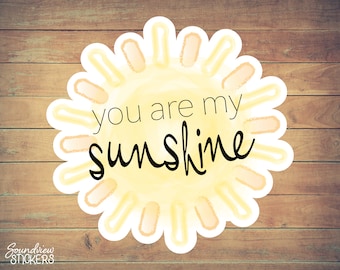 You Are My Sunshine Sticker - Yellow Sun Sticker - Summer Sun Fun & Fun Decal - Sticker for Laptop, Water Bottle, Labeling, and More!