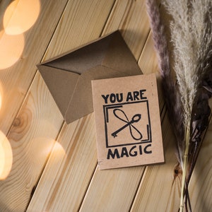 Grußkarte mit Umschlag | Linoldruck | You are magic | Harry Potter