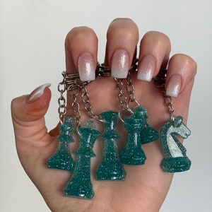 CHESS KEYCHAINS BUNDLE | 6x Chess Keychains Set | Handmade Miniature Keychains