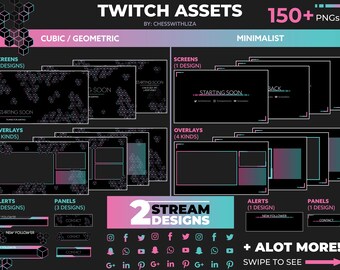 Stream Packages Pink Turquoise Twitch Facebook