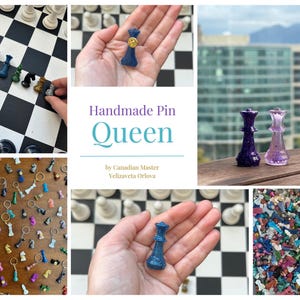 Schach Königin Pin | Handgemacht von Meister Liza | Perfekt auch als Geschenk!