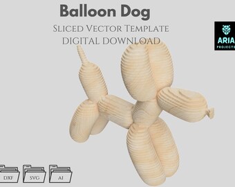 Balloon Dog – Sliced Vector Template, Parametric, Multilayer (DXF, SVG, AI)