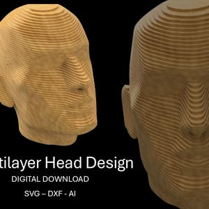 Flerskiktat mänskligt huvud: 3D-skivad vektormodell (digital nedladdning)