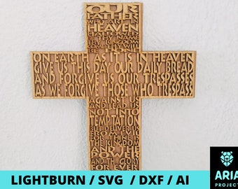 Our Father Cross Lasercut file