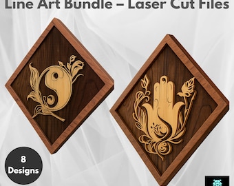 Sacred Geometry SVG Bundle: Mandala, Lotus, Om, Yin Yang Laser Cut Files