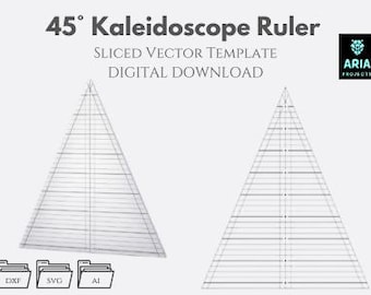 45 Kaleidoscope Wedge Template Modern Triangle Ruler