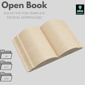 Open Book - Sliced Vector Template, Parametric, Multilayer Laser Cut File (DXF, SVG, AI)