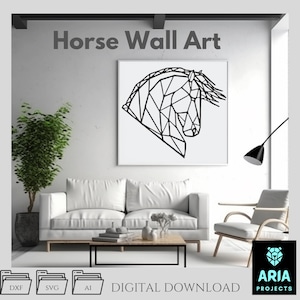 Art mural cheval - vecteur en tranches d'une seule pièce, silhouette équestre (DXF, SVG, AI)