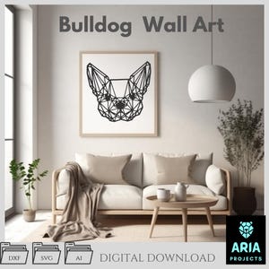 Art mural bouledogue - vecteur en tranches d'une seule pièce, silhouette audacieuse de chien (DXF, SVG, AI)