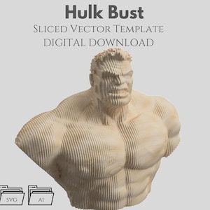 Hulk-buste: gesneden vectorsjabloon, parametrisch, meerlaags (DXF, SVG, AI)