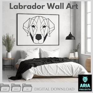 Art mural Labrador - vecteur en tranches d'une seule pièce, silhouette de chien fidèle (DXF, SVG, AI)