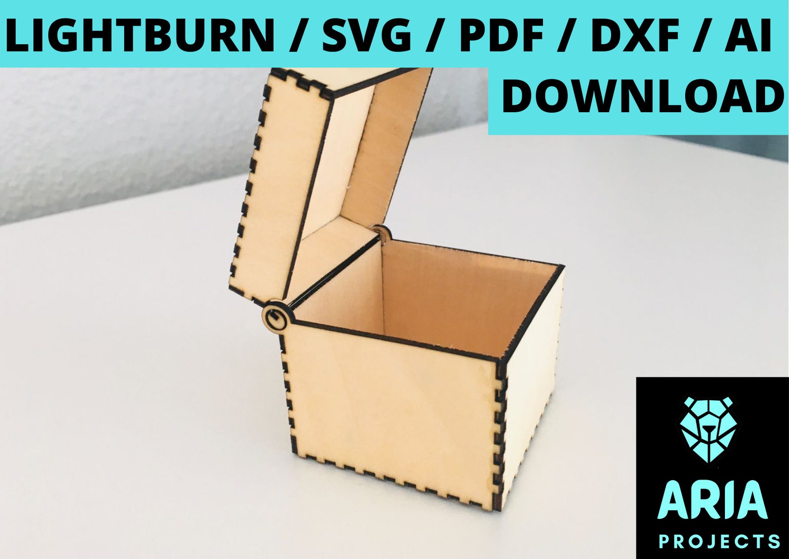 Laser Cut Box Integrated Hinge Templates Etsy UK