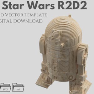 Star Wars R2-D2 – Geschnittener Vektor Template, Parametrisch, Multilayer (DXF, SVG, AI)