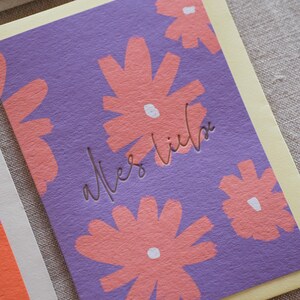 Klappkarte "Alles Liebe" / Coral Flowers / Grußkarte / Geschenkkarte