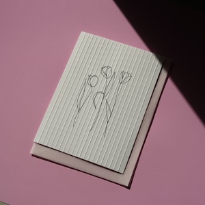 Karte BLUMEN - Minimalistisch Abstrakt Deko Geschenk Interior Prägung