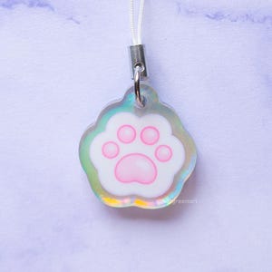 de téléphone portable chat | Porte-clés holographique, Haricots sur pied, Mini porte-clés, Accessoires techniques, Porte-clés empreinte de patte, Breloque en acrylique, Cadeau pour amoureux des chats