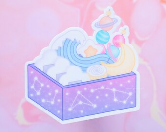Bento Box Sticker | Onigiri Sticker, Cute Food Stickers, Lunch Box Decals, Japan Snack, Cosmic Art, Waterproof Decal, Glossy Vinyl Sticker