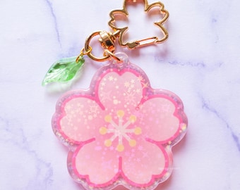 Sakura Keyring | Holographic Keychain, Cherry Blossom, Kawaii Accessories