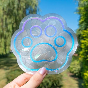 Paw Suncatcher | Rainbow Maker, Window Sticker, Toe Beans, Kawaii Decoration, Kids Room Decor, Cat Lover Gift, Static Window Cling