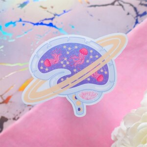 Jellyfish Galaxy Brain Sticker | Mental Health Stickers, Organ Stickers, Glossy Vinyl Sticker, Anatomy Stickers, Kawaii Waterproof Stickers