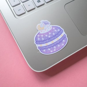 Macaron Sticker | Cute Food Stickers, Galaxy Decor, Space Aesthetic, Kawaii Dessert, Baker Gift, Waterproof Decal, Glossy Vinyl Sticker image 2