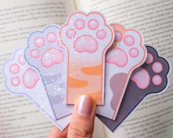 Cat Paw Magnetic Bookmark | Toe Beans, Book Accessories, Cat Lover Gifts, Kawaii Stationery, Bookworm Decor, Holographic Laminate