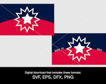 Juneteenth flag svg png eps dxf - 2 versions of the flag