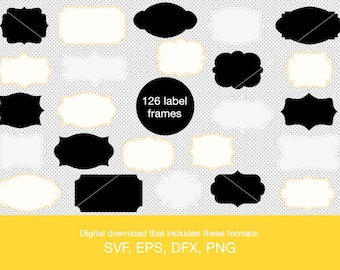 Label frames bundel svg png eps dxf - 126 frames