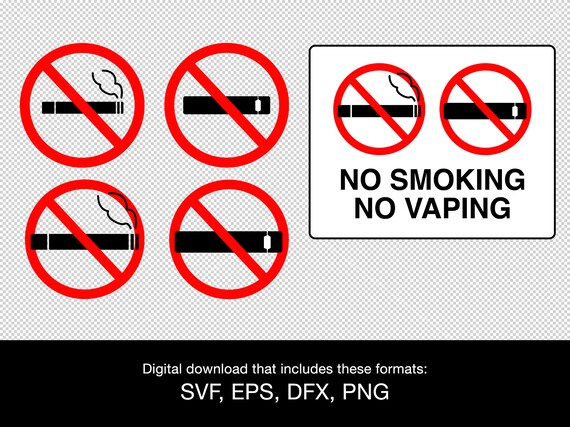 No Smoking No Vaping Svg Png Eps Dxf - Etsy