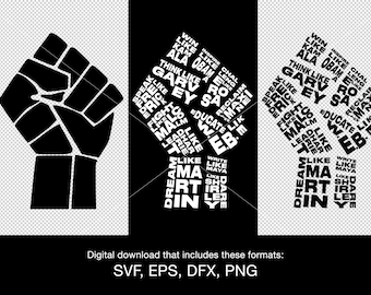 Juneteenth svg png eps - Raised fist svg png eps - Black History