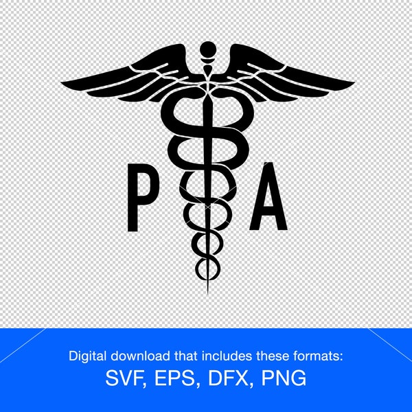 Medical symbol with letters PA for Physician Assistant svg png eps dxf