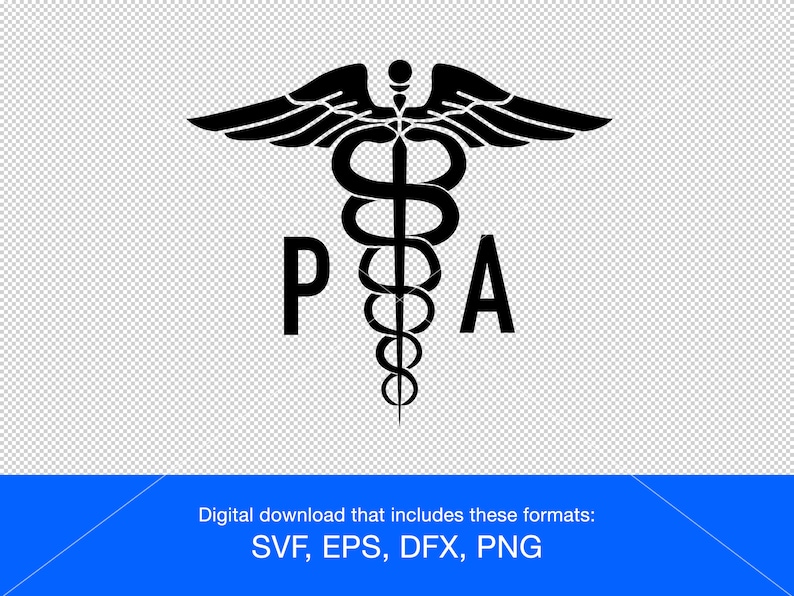Puede incluir: Gr&aacute;fico en blanco y negro de un caduceo m&eacute;dico con alas y las letras "PRA" debajo.