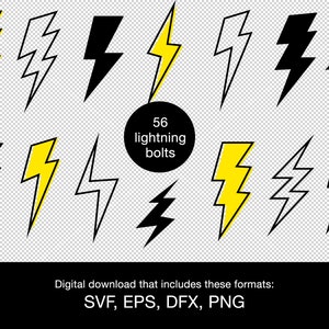 Lightning bolt svg png eps dxf - Lightning bolt bundle - 56 lightning bolts
