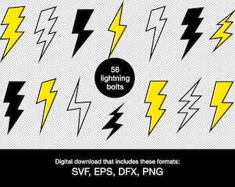 Lightning bolt svg png eps dxf - Lightning bolt bundle - 56 lightning bolts