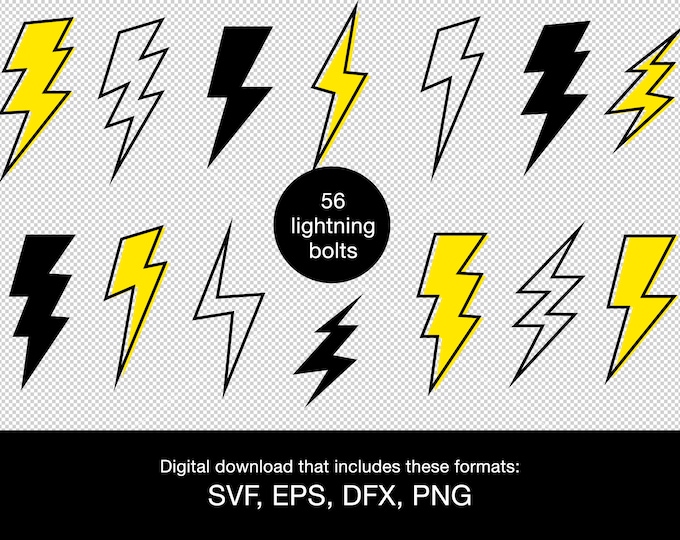 THUNDER SVG Bundle, LIGHTNING Svg Files, Thunder Svg Cut Files, Cracks ...