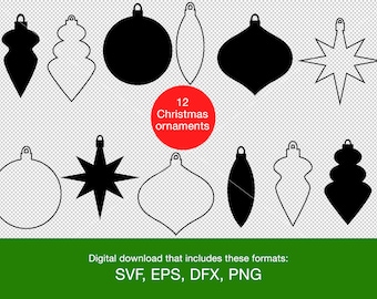 Ornaments SVG PNG EPS - Blank ornament cut file