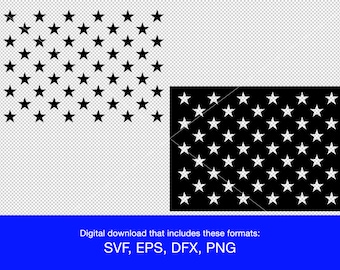 50 stars svg png eps dxf - pack of 2 - 50 stars of the U.S.