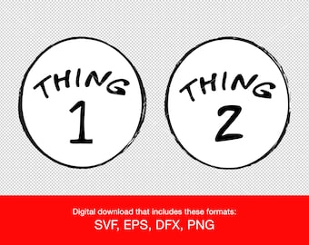 Thing 1 Thing 2 svg png eps dxf