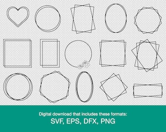 Double Rectangle Frame Svg Png Eps Pdf Files Rectangle Frame - Etsy