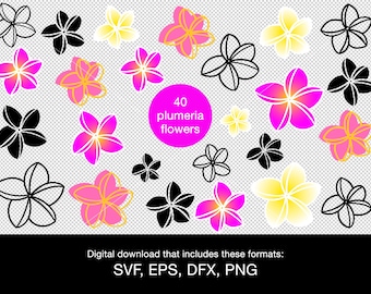 Plumeria svg png eps dxf