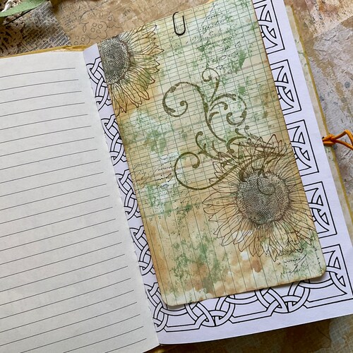 Handmade Vintage Junk Journal | Sunflower Themed Journal | shops Keepsake Notebook