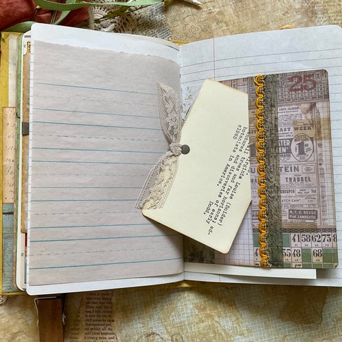 Handmade Vintage Junk Journal | Sunflower Themed Journal | shops Keepsake Notebook