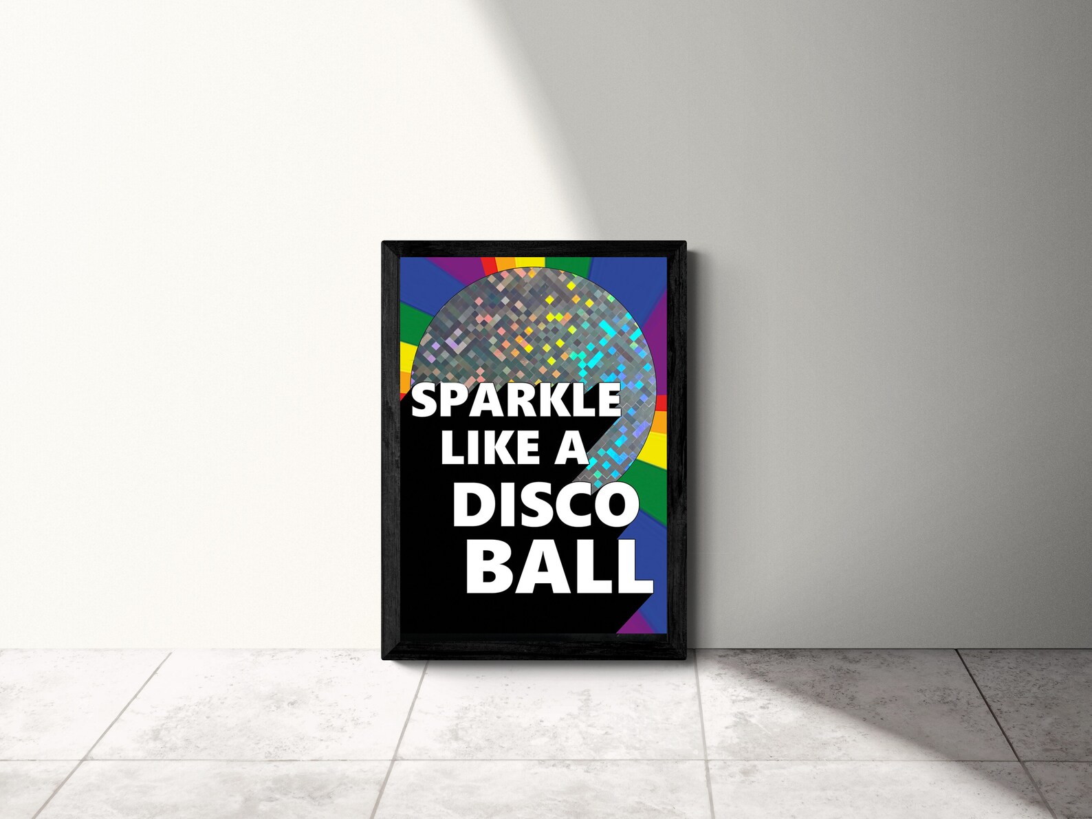 Holographic SPARKLE DISCO BALL Quote Print Etsy