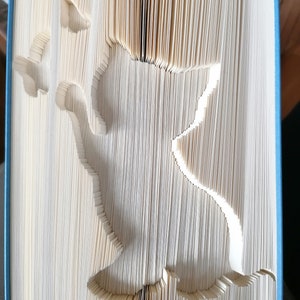 Folded book, cat with butterfly