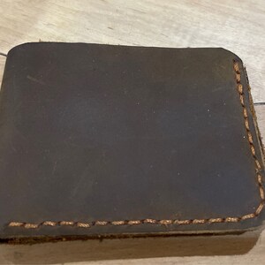 Cartera de piel cosida a mano- Marrón Rústico